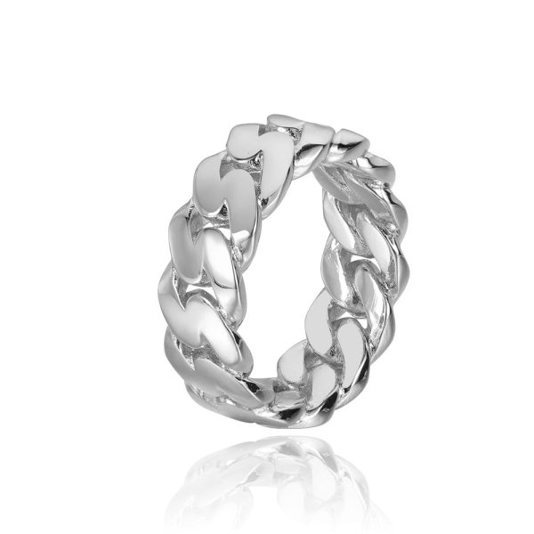 Hip-hop 8mm glossy Cuban chain ring Real gold electroplated street personality hiphop men's ring - Image 10
