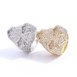 Hip-hop popular zircon cross ring personalized accessories accessories trendy men's ring