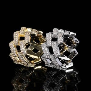 Hip-hop micro-set zircon 14mm diamond Cuban ring trendy hipphop men and women rings