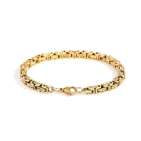 Hip-hop 4mm stainless steel imperial chain men's bracelet trendy brand personalized titanium steel bracelet accessories wholesale - Image 7