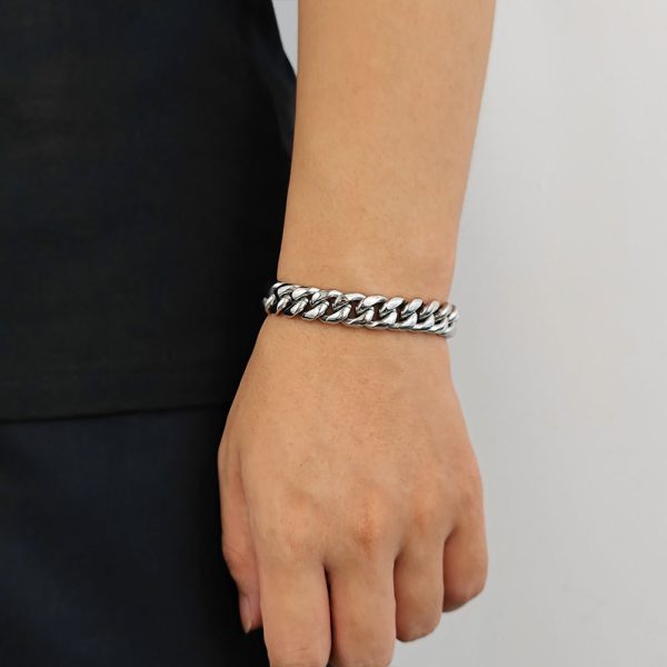 Stainless steel jewelry faucet buckle encrypted round grinding Cuban bracelet cross-border hip-hop titanium steel bracelet men - Image 22