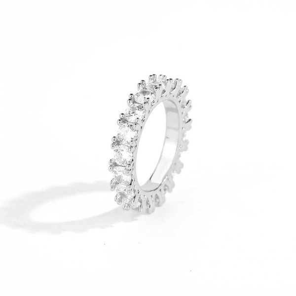 Hip-hop 4mm single row zircon ring men's ring trendy brand personality full diamond couple ring - Image 10