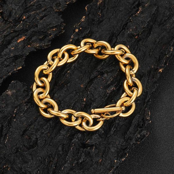 12mm stainless steel cross chain O-line chain titanium steel bracelet trendy brand hip-hop men's bracelet jewelry wholesale - Image 2