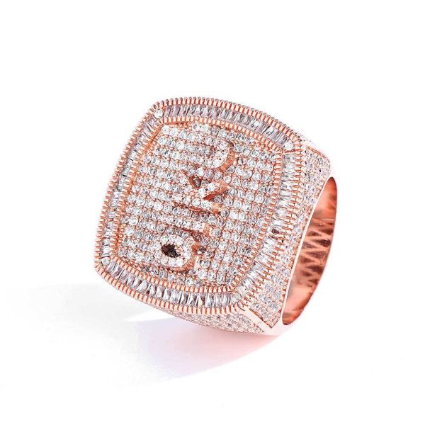 Hip-hop jewelry DIY personalized custom letter ring micro-set zircon ring men and women's rings - contact customer service and note the letters that need to be customized - Image 2