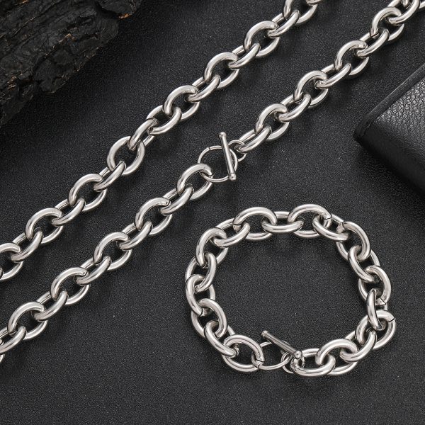 12mm stainless steel cross chain O-line chain titanium steel bracelet trendy brand hip-hop men's bracelet jewelry wholesale - Image 10