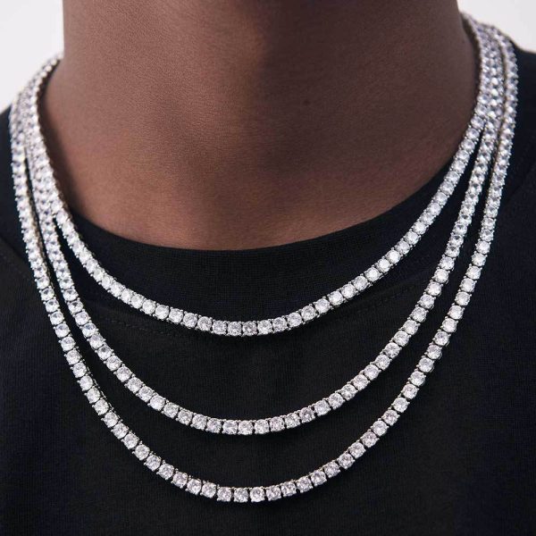 Hip-hop tennis chain zircon necklace jewelry for women high-end personalized men's necklace  - width 5mm - length 16-24in - Image 2