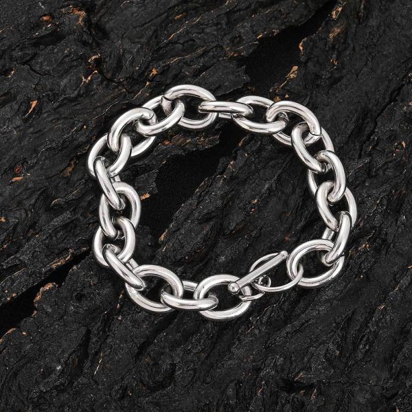 12mm stainless steel cross chain O-line chain titanium steel bracelet trendy brand hip-hop men's bracelet jewelry wholesale - Image 6