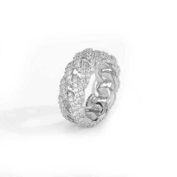 European and American cross-border 10mm bubble Cuban zircon ring trendy brand personality full-diamond hip-hop men's ring - Image 6