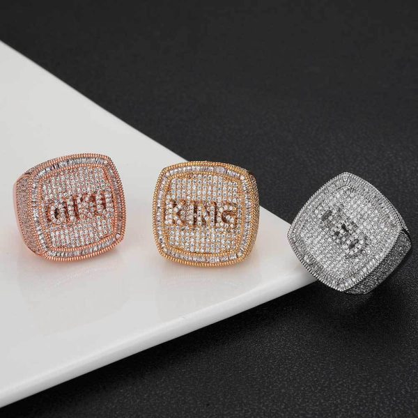 Hip-hop jewelry DIY personalized custom letter ring micro-set zircon ring men and women's rings - contact customer service and note the letters that need to be customized - Image 5