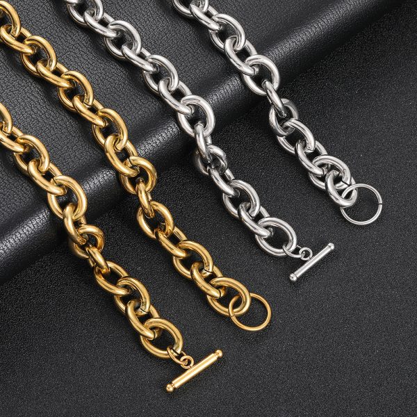 12mm stainless steel cross chain O-line chain titanium steel bracelet trendy brand hip-hop men's bracelet jewelry wholesale - Image 11