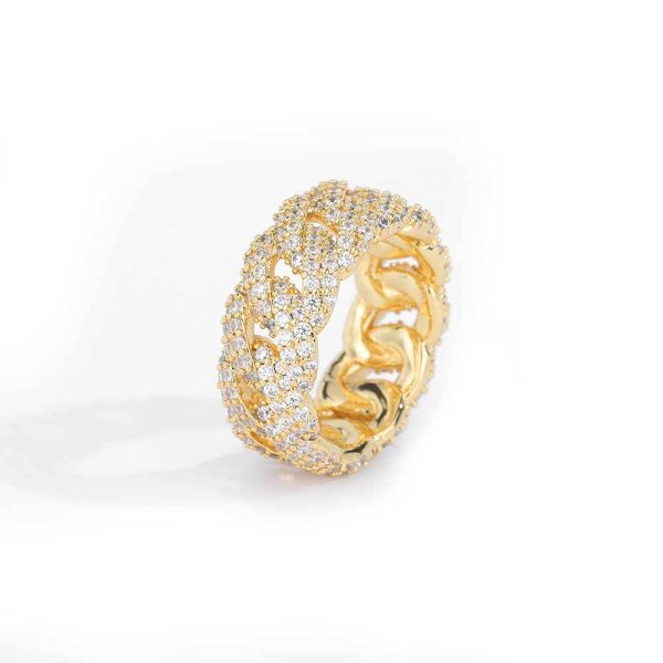 European and American cross-border 10mm bubble Cuban zircon ring trendy brand personality full-diamond hip-hop men's ring - Image 4
