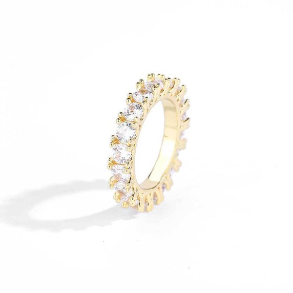 Hip-hop 4mm single row zircon ring men's ring trendy brand personality full diamond couple ring - Image 7