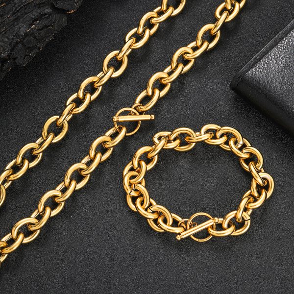 12mm stainless steel cross chain O-line chain titanium steel bracelet trendy brand hip-hop men's bracelet jewelry wholesale - Image 7