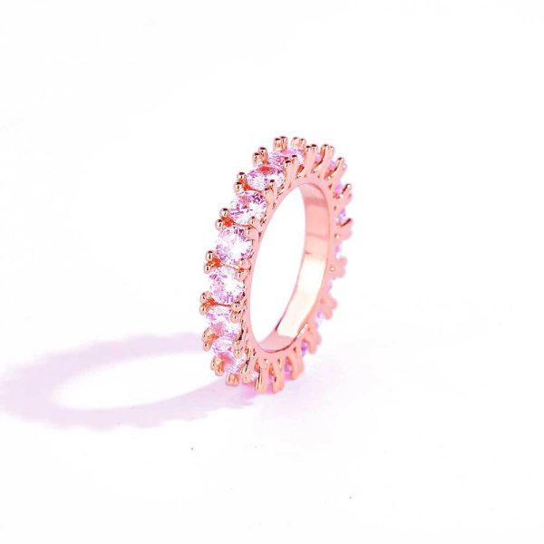 Hip-hop 4mm single row zircon ring men's ring trendy brand personality full diamond couple ring - Image 8