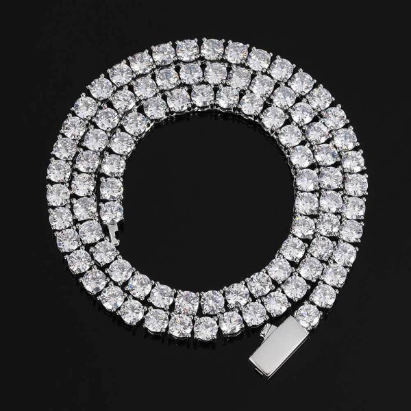 Hip-hop tennis chain zircon necklace jewelry for women high-end personalized men's necklace  - width 5mm - length 16-24in - Image 6