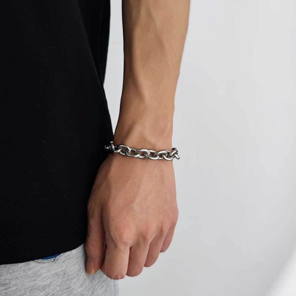 12mm stainless steel cross chain O-line chain titanium steel bracelet trendy brand hip-hop men's bracelet jewelry wholesale - Image 4