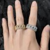 European and American cross-border 10mm bubble Cuban zircon ring trendy brand personality full-diamond hip-hop men's ring - Image 7